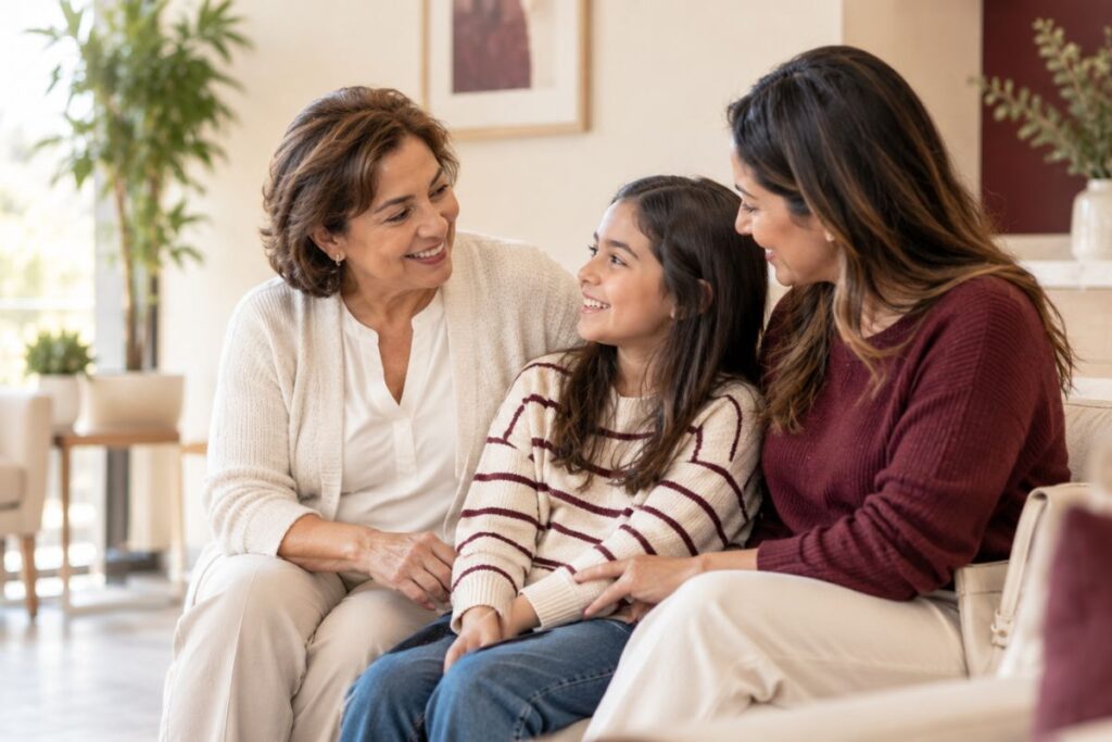 Bilingual dentist explaining a treatment to a relaxed patient at YC Dental in Orange, CA